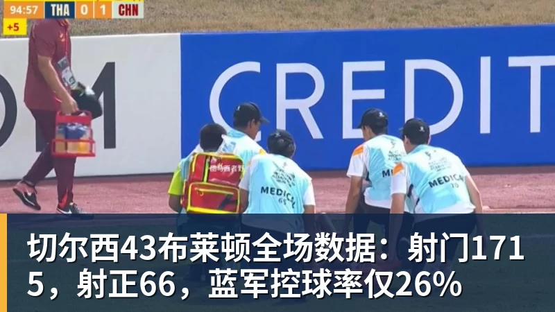 JS金沙切尔西43布莱顿全场数据：射门1715，射正66，蓝军控球率仅26%